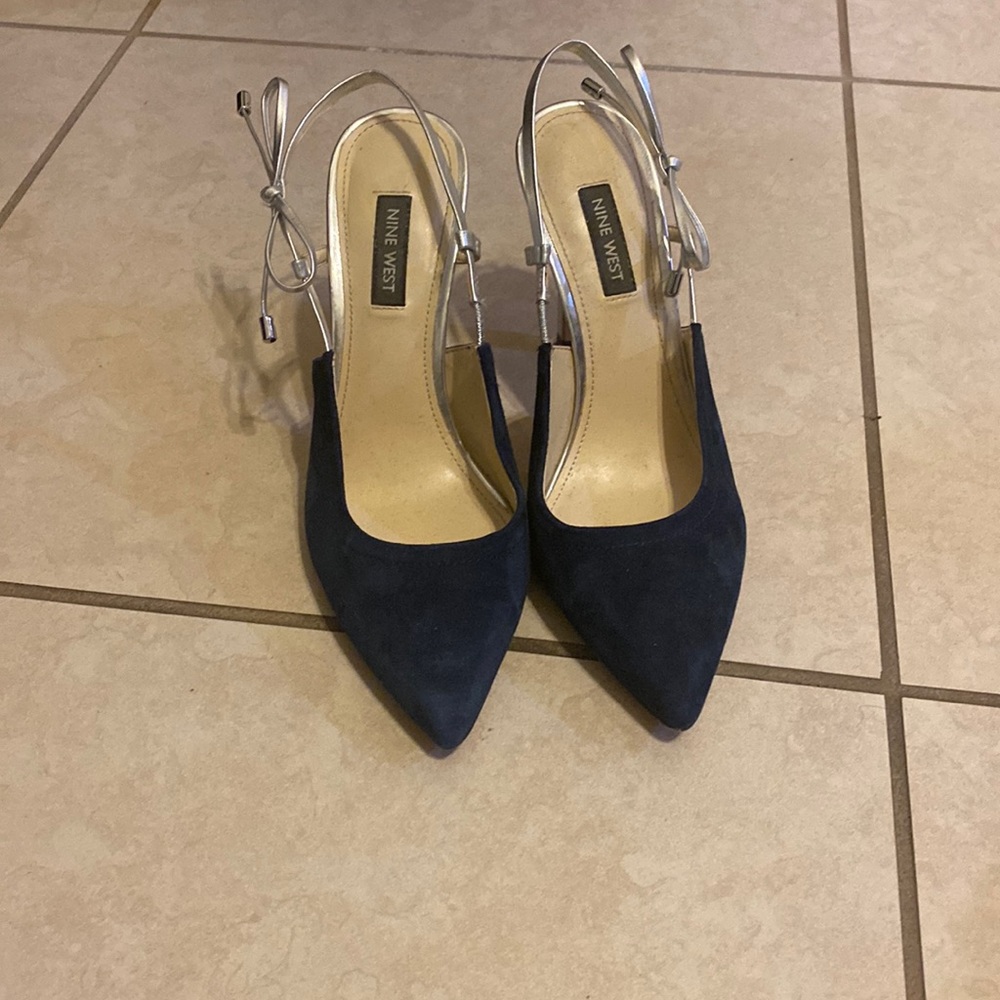 Nine West- Blue/Silver Heels